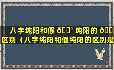 八字纯阳和假 🌹 纯阳的 🌷 区别（八字纯阳和假纯阳的区别是什么）
